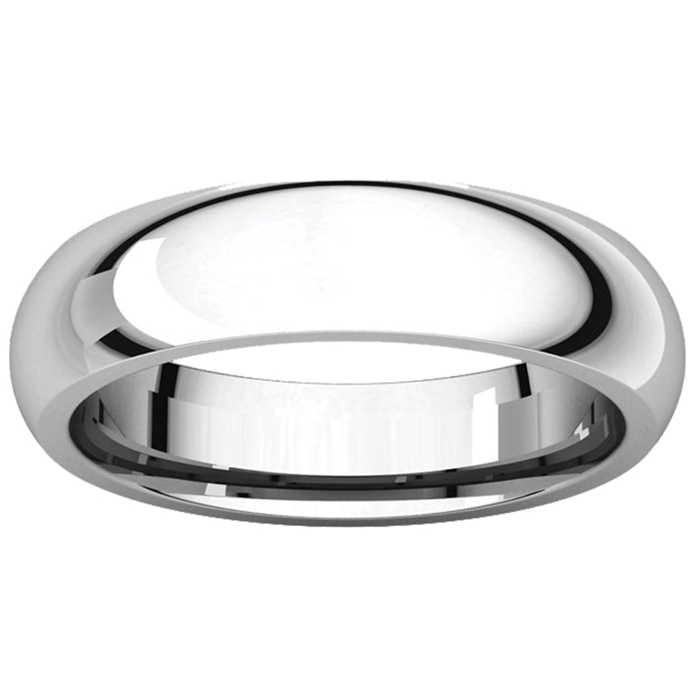 14K Solid White Gold Comfort Fit Men's Wedding Band