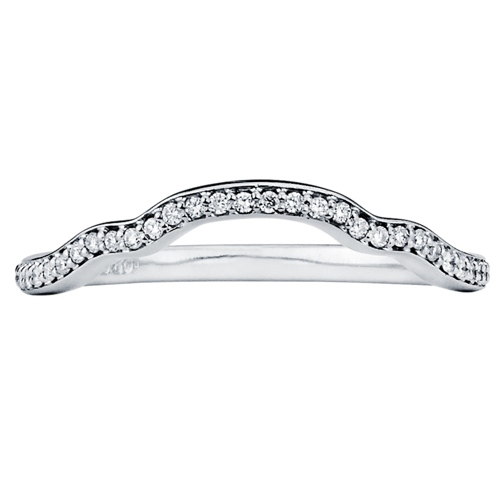 14K Solid White Gold (.16ctw) Diamond Women's Cushion-Matching Wedding Band