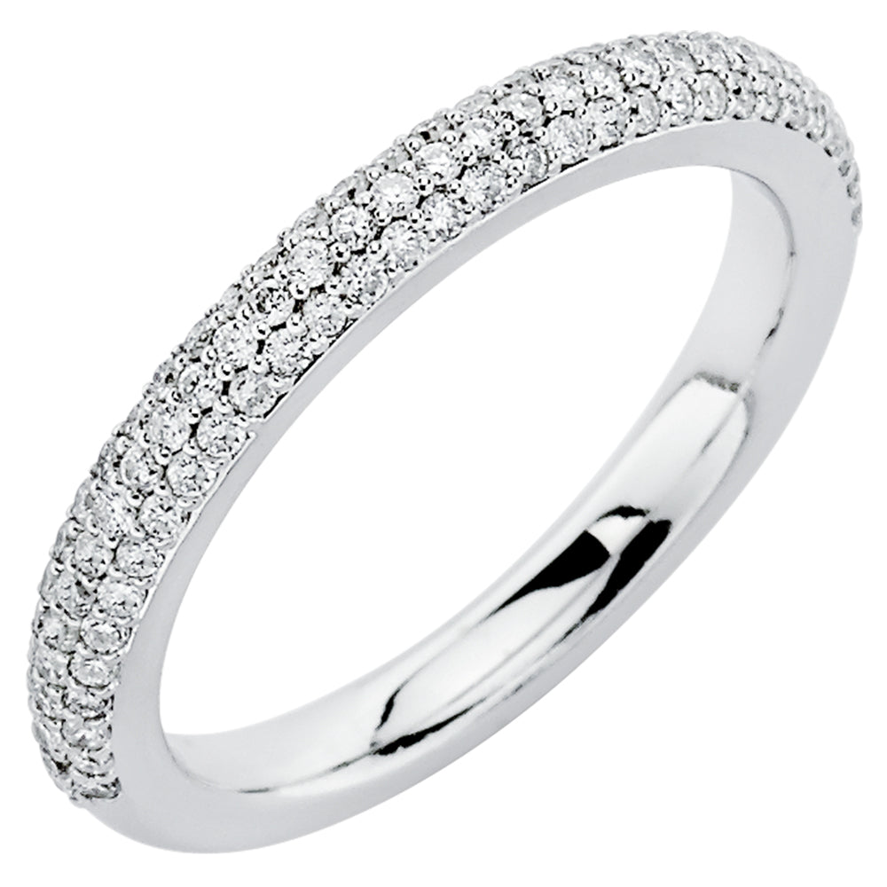 14K Solid White Gold (.5ctw) Diamond Women's Wedding Band