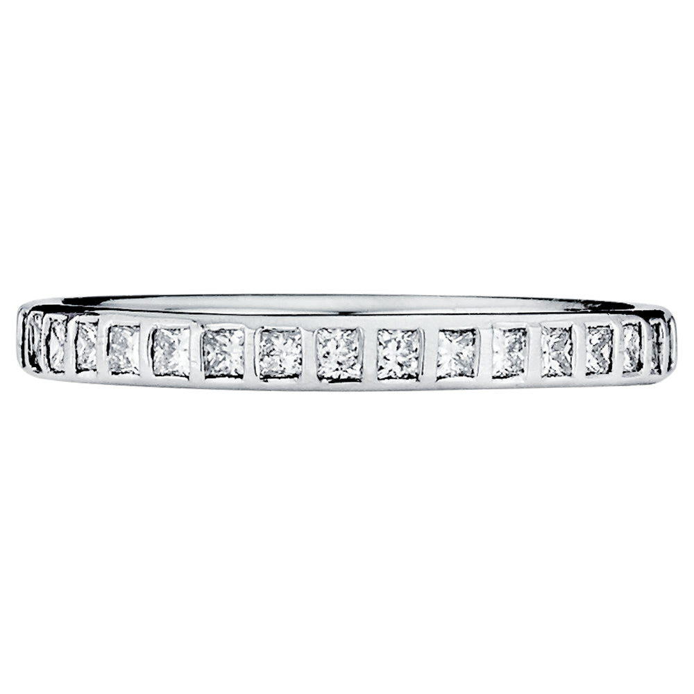 14K Solid White Gold (.29 ctw) Diamond Women's Wedding Band