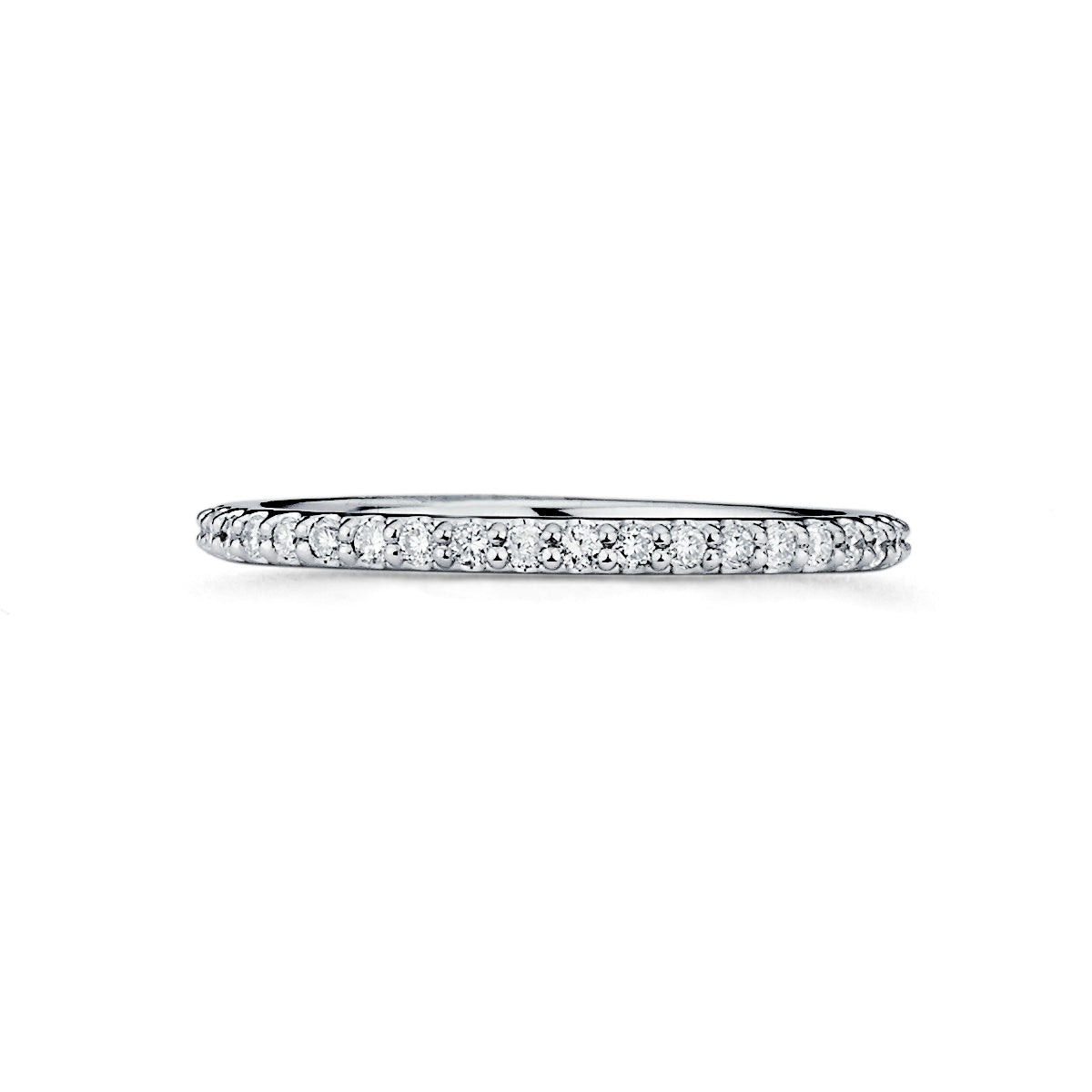 14K Solid White Gold Round (.25ctw) Diamond Wedding Ring