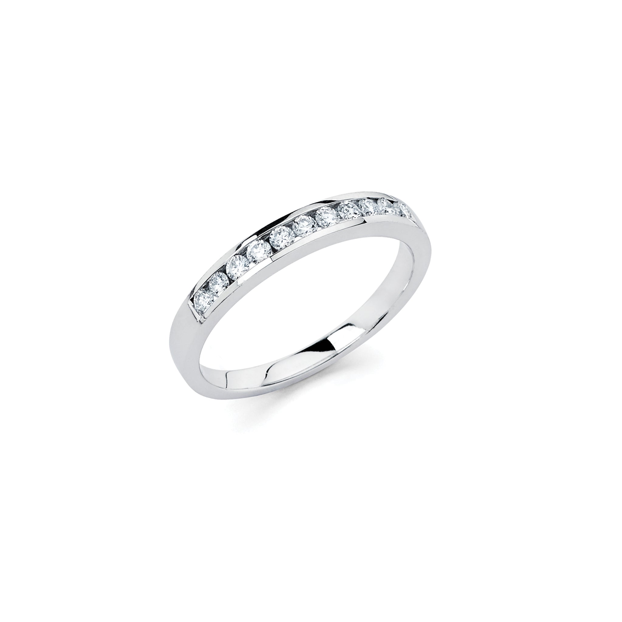 14K Solid White Gold (.29ctw) Round Diamond Wedding Ring