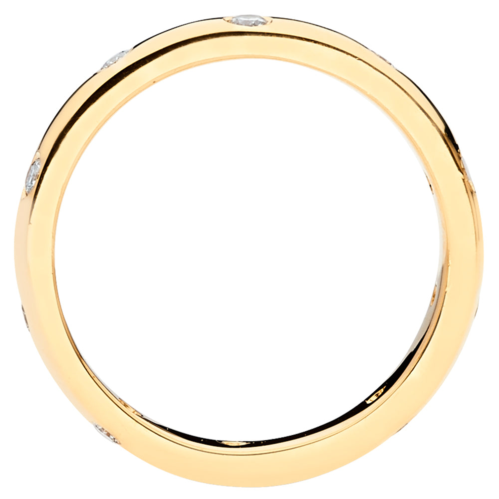 14K Solid Gold Staggered (.15 ctw) Diamond Wedding Ring