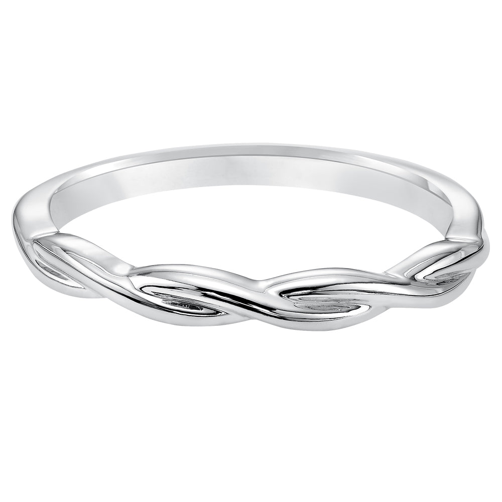 14K Solid White Gold Twist Wedding Ring